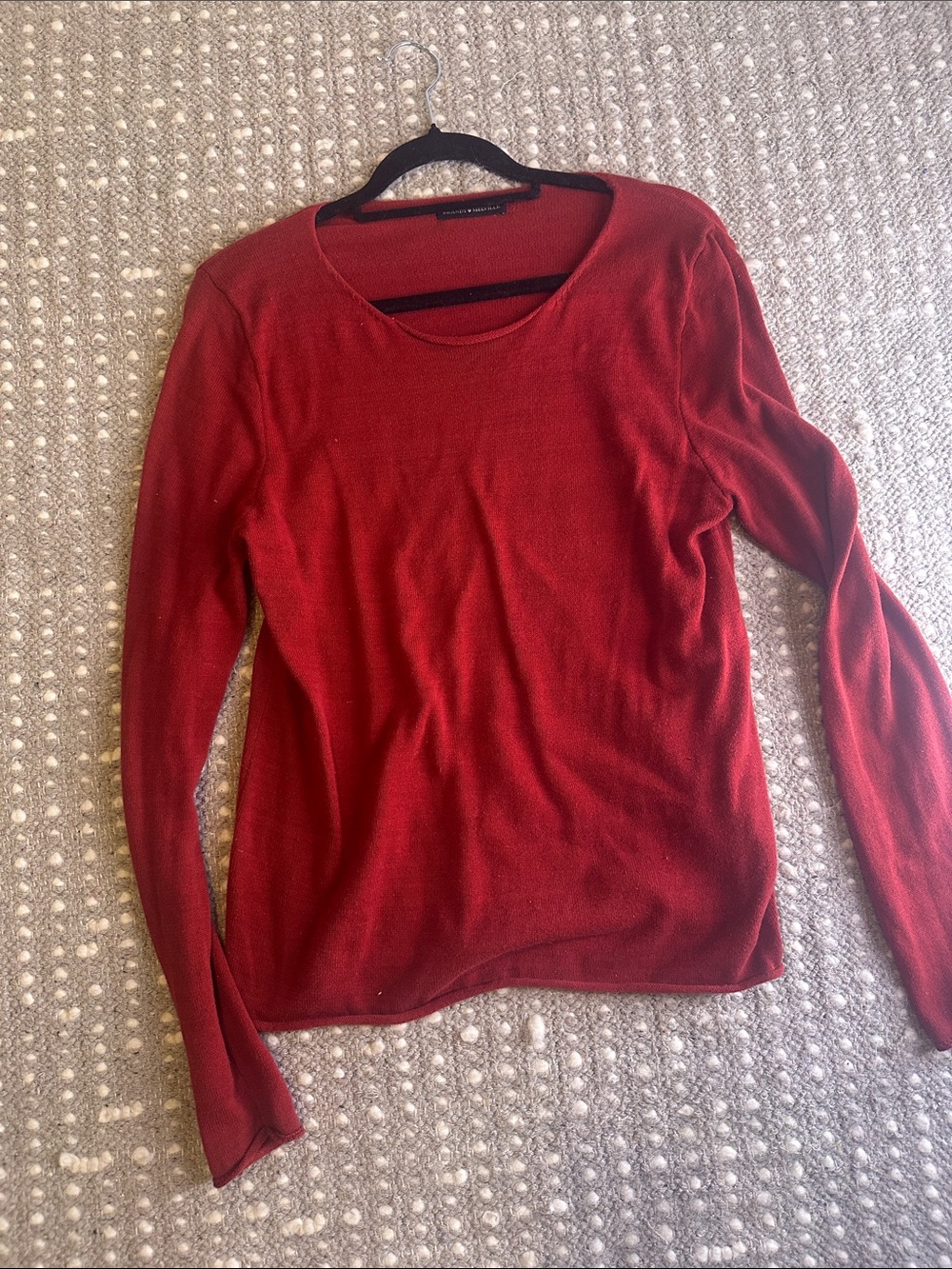 Red Long Sleeve Stella Knit Top By Brandy Melville - Picture 2 of 4